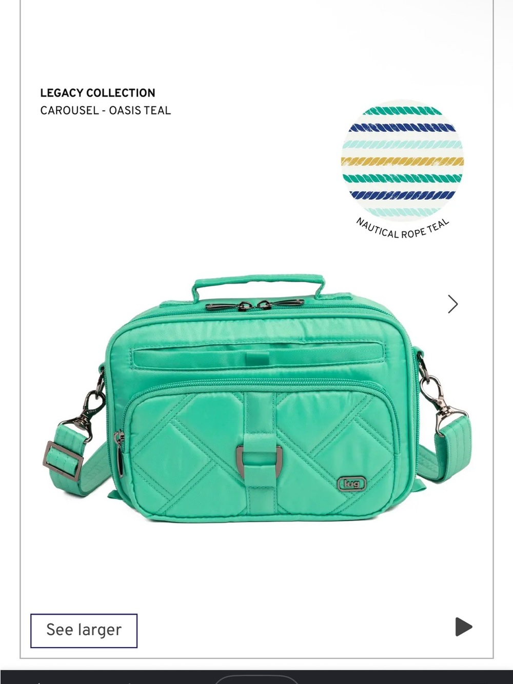 lug Carousel Crossbody Bag in Teal